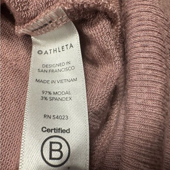 Athleta Studio Barre Sweatshirt Dress 2.0 Dogwood Mauve Size Medium - Picture 7 of 8